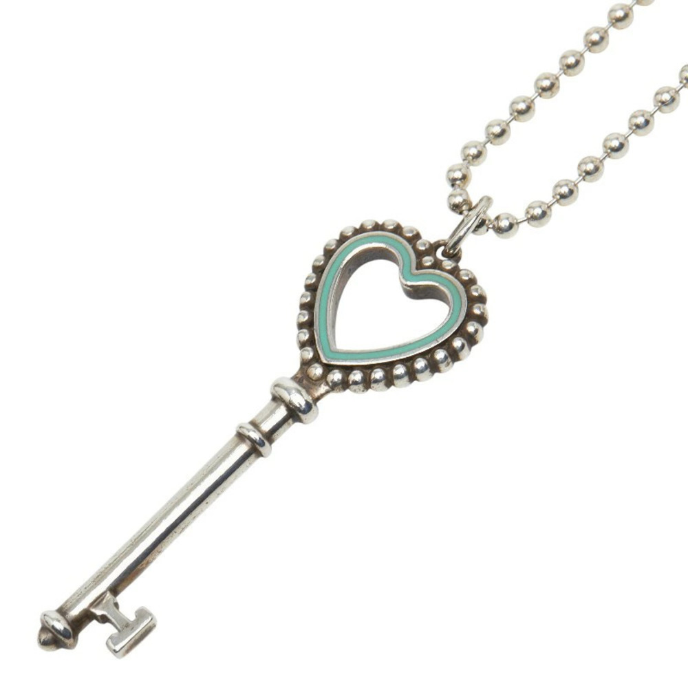 Tiffany Co Heart Key Necklace Silver TIFFANYCo